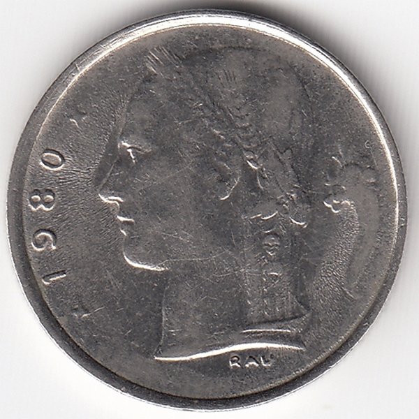 Бельгия (Belgie) 1 франк 1980 год
