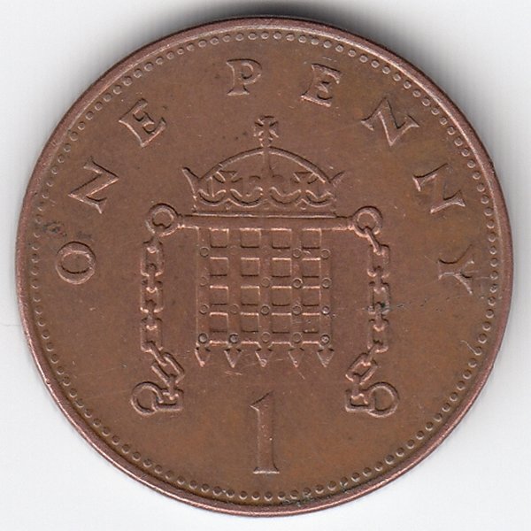 Великобритания 1 пенни 1992 год
