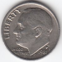 США 10 центов 1981 год (P)