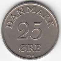 Дания 25 эре 1960 год