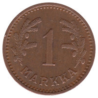 Финляндия 1 марка 1943 год (медь)