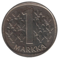 Финляндия 1 марка 1987 год "М" (UNC)