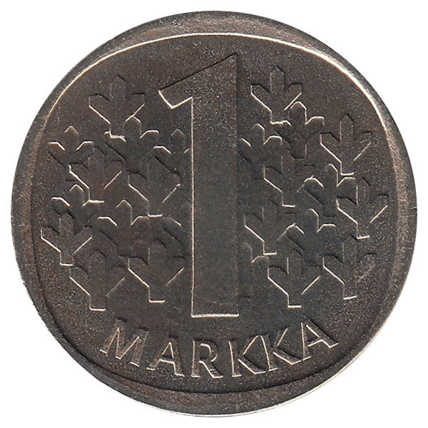 Финляндия 1 марка 1987 год "М" (UNC)