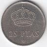 Испания 25 песет 1975 год (80 внутри звезды)