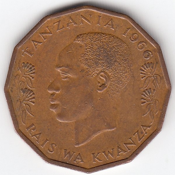 Танзания 5 центов 1966 год