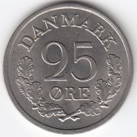 Дания 25 эре 1962 год