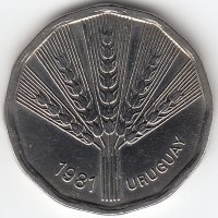 Уругвай 2 новых песо 1981 год