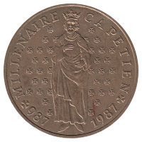 Франция 10 франков 1987 год (Гуго Капета)