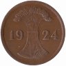 Германия (Веймарская республика) 2 рентенпфеннига 1924 год (E)