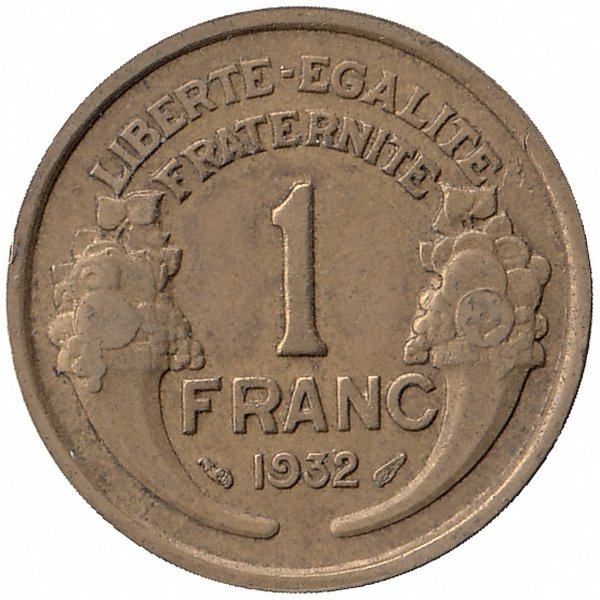 Франция 1 франк 1932 год
