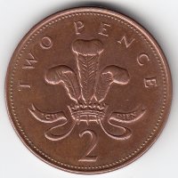 Великобритания 2 пенса 2001 год