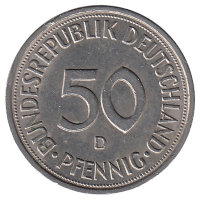 ФРГ 50 пфеннигов 1982 год (D)