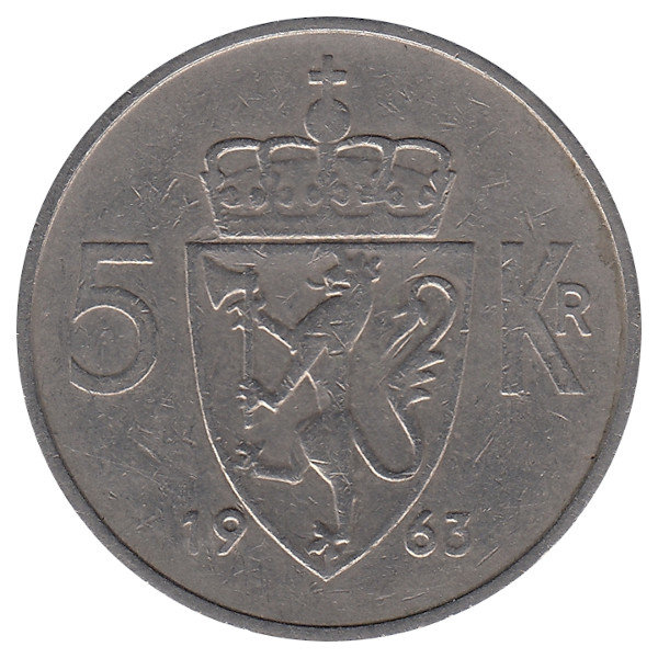Норвегия 5 крон 1963 год