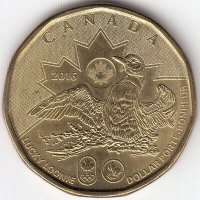 Канада 1 доллар 2016 год (UNC)