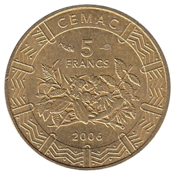 Центральная Африка (ВЕАС) 5 франков 2006 год