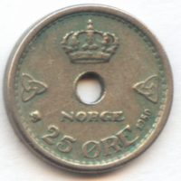 Норвегия 25 эре 1950 год