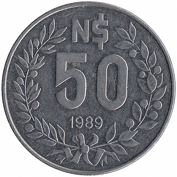 Уругвай 50 новых песо 1989 год