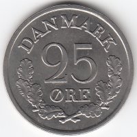 Дания 25 эре 1965 год