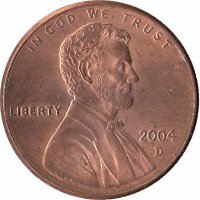 США 1 цент 2004 год (D)