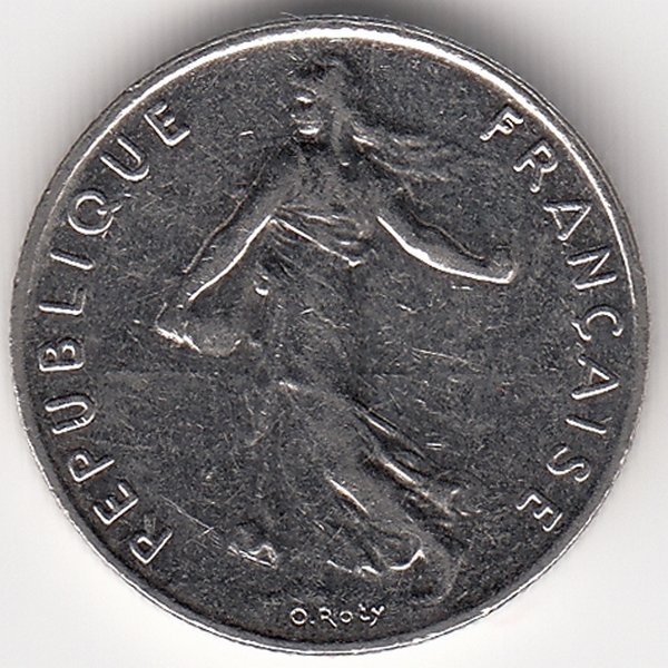 Франция 1/2 франка 1996 год