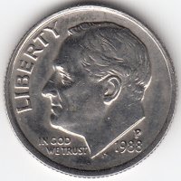 США 10 центов 1988 год (P)