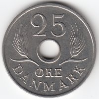 Дания 25 эре 1967 год