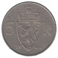 Норвегия 5 крон 1966 год