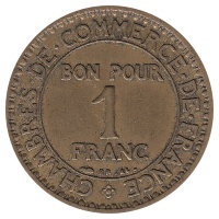 Франция 1 франк 1927 год