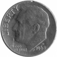США 10 центов 1968 год (D)