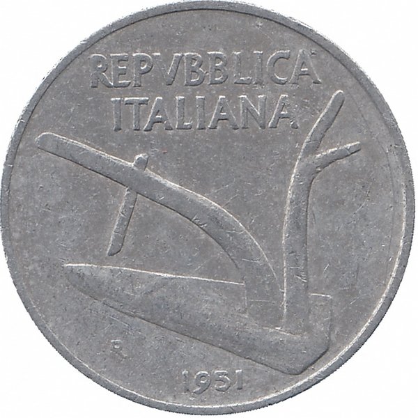 Италия 10 лир 1951 год