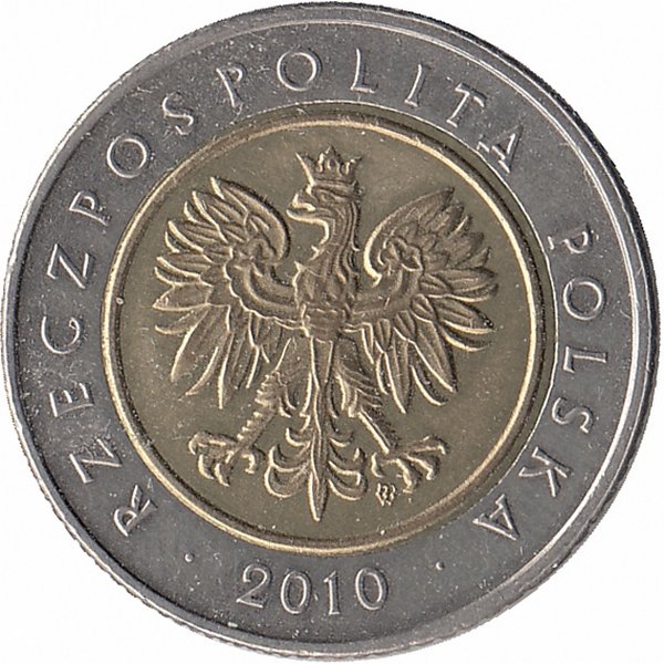 Польша 5 злотых 2010 год