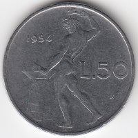 Италия 50 лир 1954 год