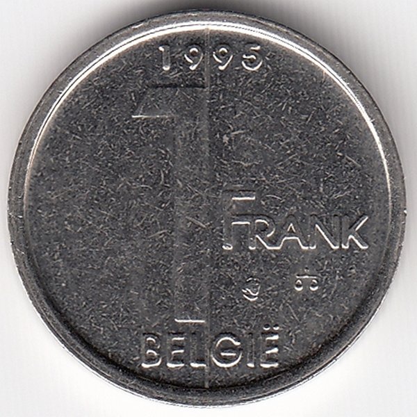 Бельгия (Belgie) 1 франк 1995 год