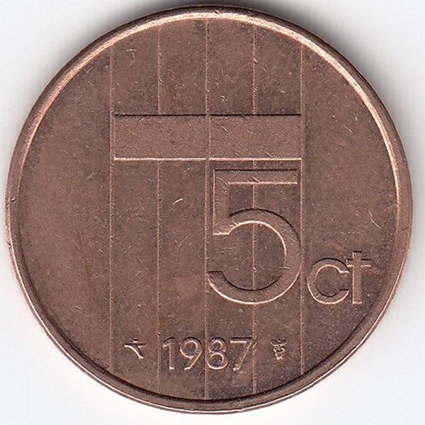 Нидерланды 5 центов 1987 год