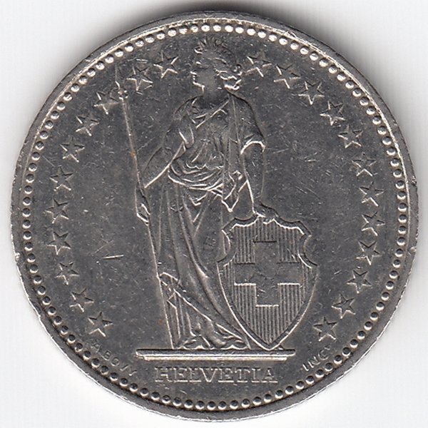 Швейцария 1 франк 1986 год