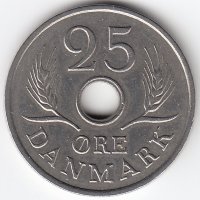 Дания 25 эре 1968 год