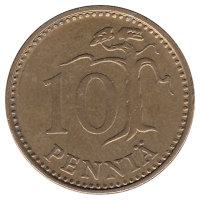 Финляндия 10 пенни 1968 год