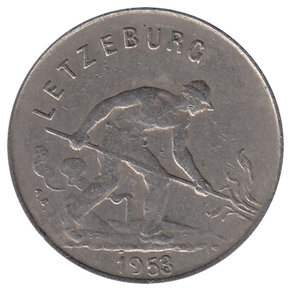 Люксембург 1 франк 1953 год