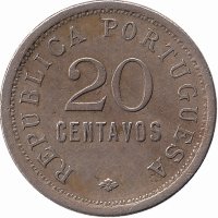 Ангола 20 сентаво 1921 год (R!)