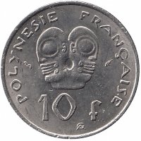 Французская Полинезия 10 франков 1975 год