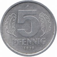 ГДР 5 пфеннигов 1979 год