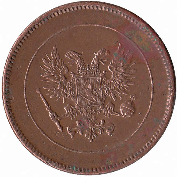 Финляндия (Великое княжество) 5 пенни 1917 год (орёл) VF
