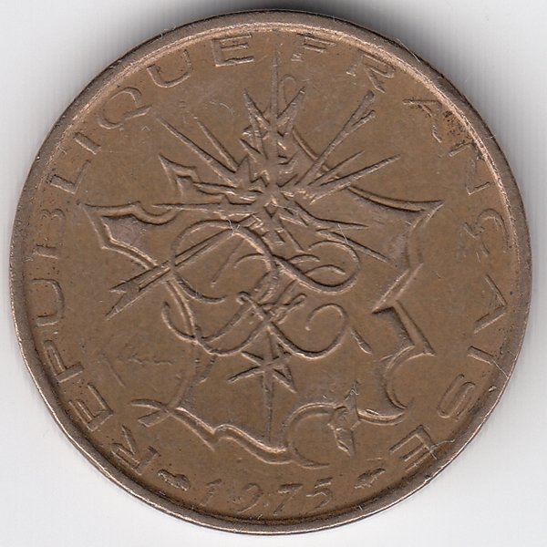 Франция 10 франков 1975 год