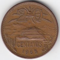 Мексика 20 сентаво 1965 год