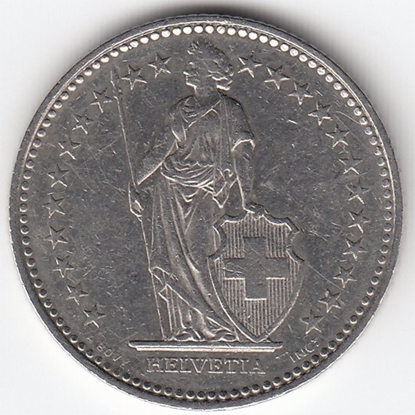 Швейцария 1 франк 1992 год