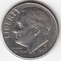 США 10 центов 1997 год (D)
