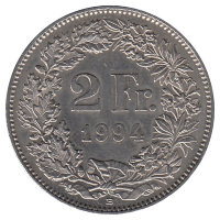 Швейцария 2 франка 1994 год
