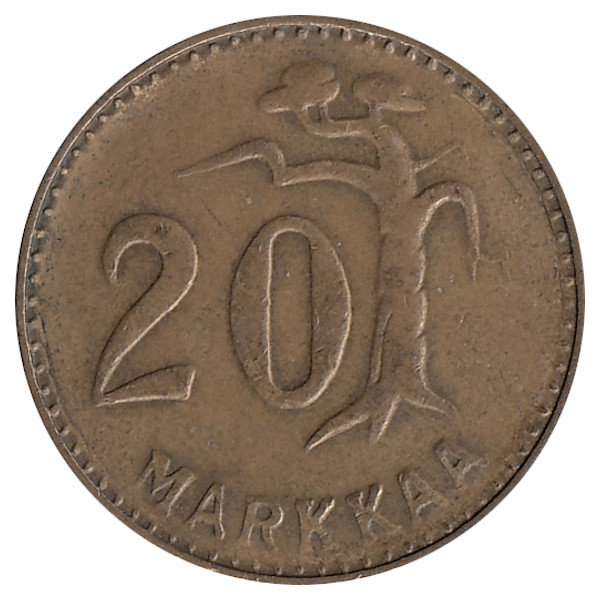 Финляндия 20 марок 1953 год 