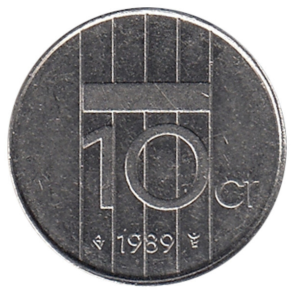 Нидерланды 10 центов 1989 год