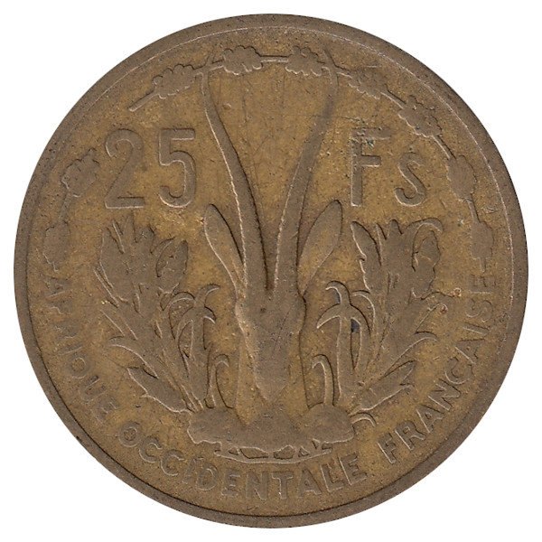 Французская Западная Африка 25 франков 1956 год